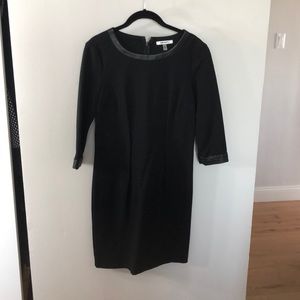 DKNY Black Sheath with Leather Details (like new)
